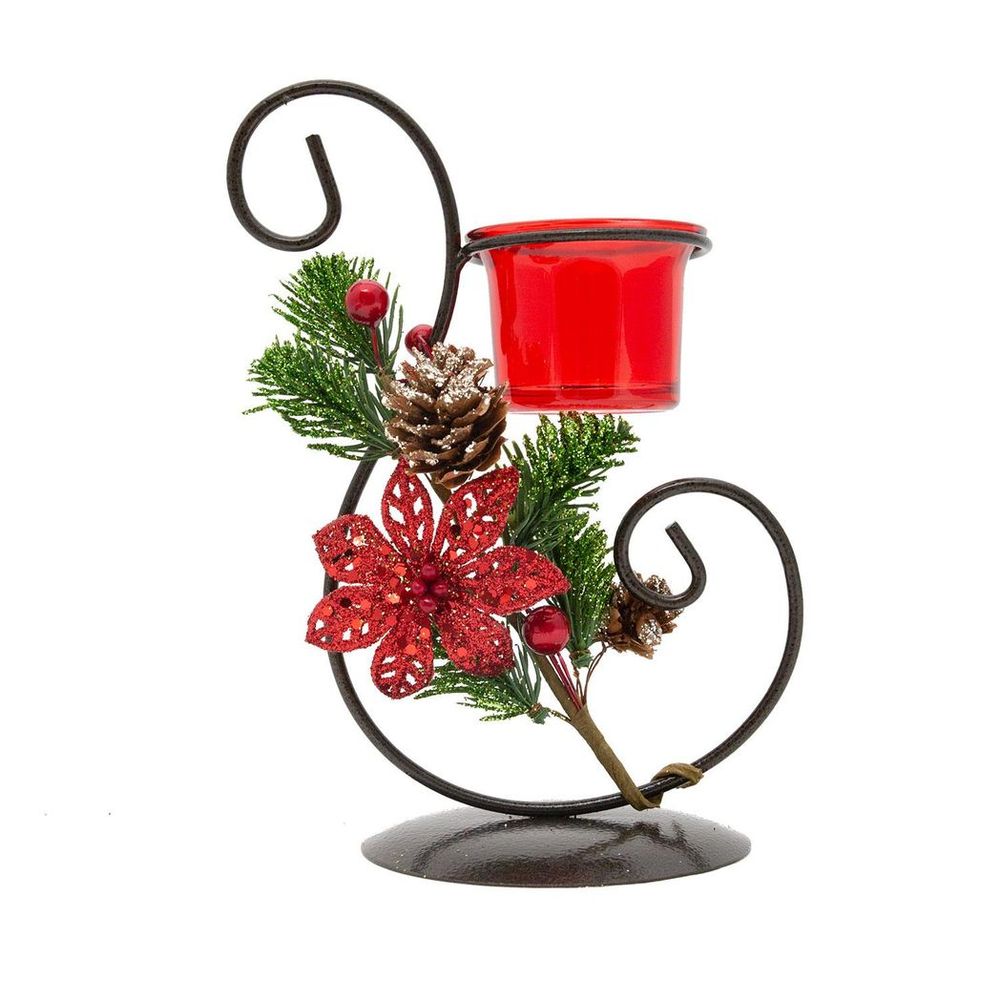 Candle holder 3x22cm Christmas Gifts Red PVC-Box
