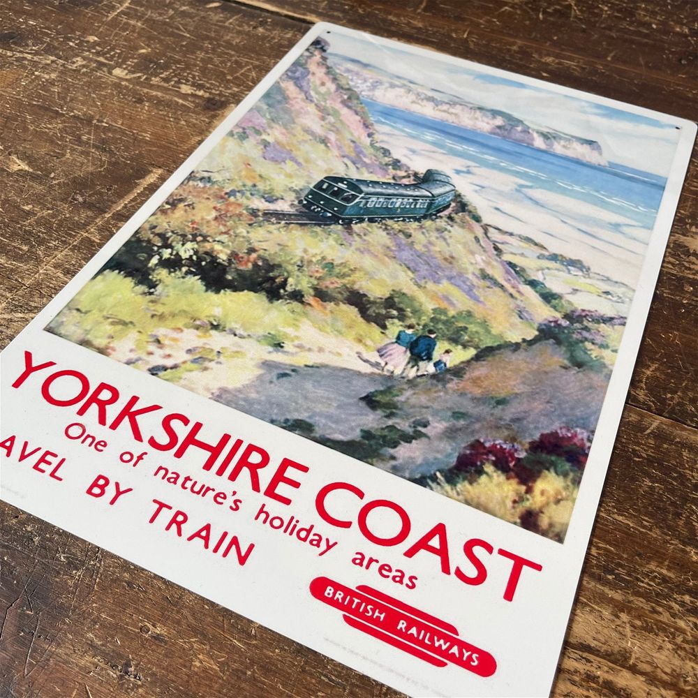 Retro British Railways Metal Sign - Yorkshire Coast Advertising