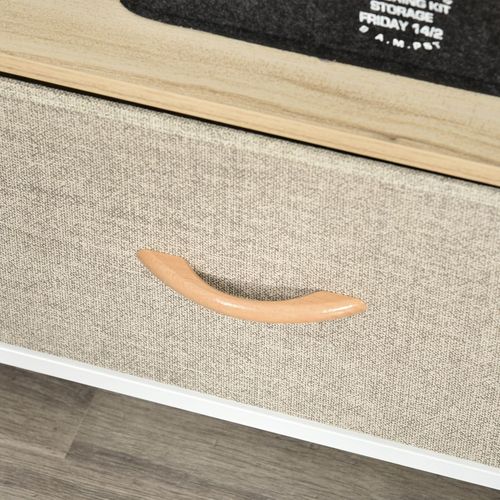 HOMCOM TV Stand Cabinet up to 47-inch, TV Unit with 2 Foldable Linen Drawers, Open Shelf for Living Room, Bedroom, Entertainment Room, Maple Wood Effect