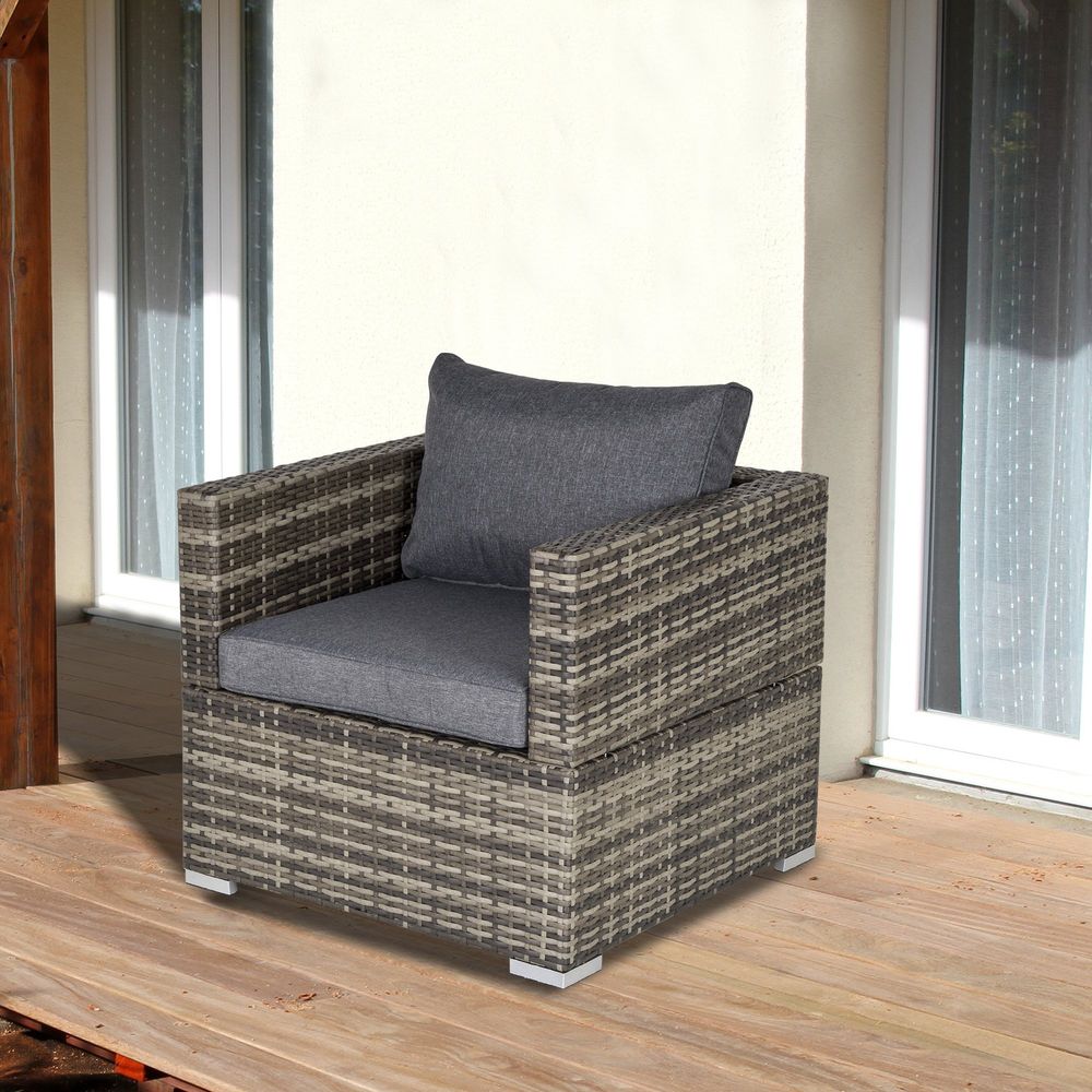 Modern Outdoor Patio Furniture Single Rattan Sofa Chair - Padded Cushion - Best Quality - Fast Shipping