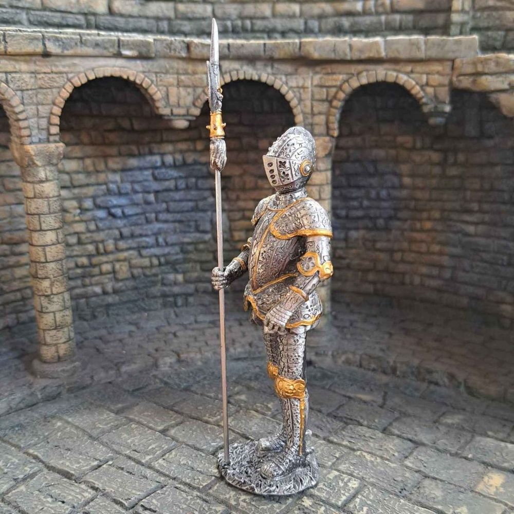 Knight With Halberd - 16th Century 14cm height Solid Metal Sculpture Figure