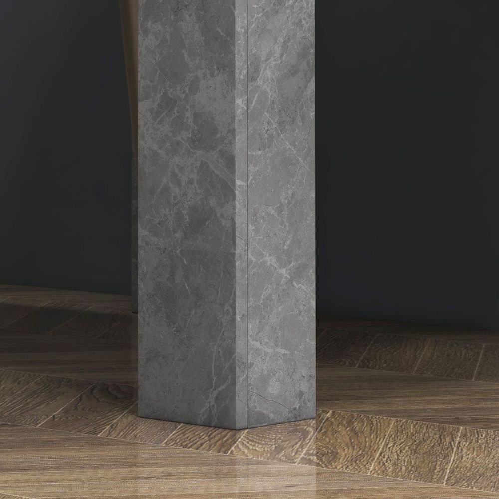 HOMCOM Square Dining Table: Faux Cement Effect in Living Room, Dining Room