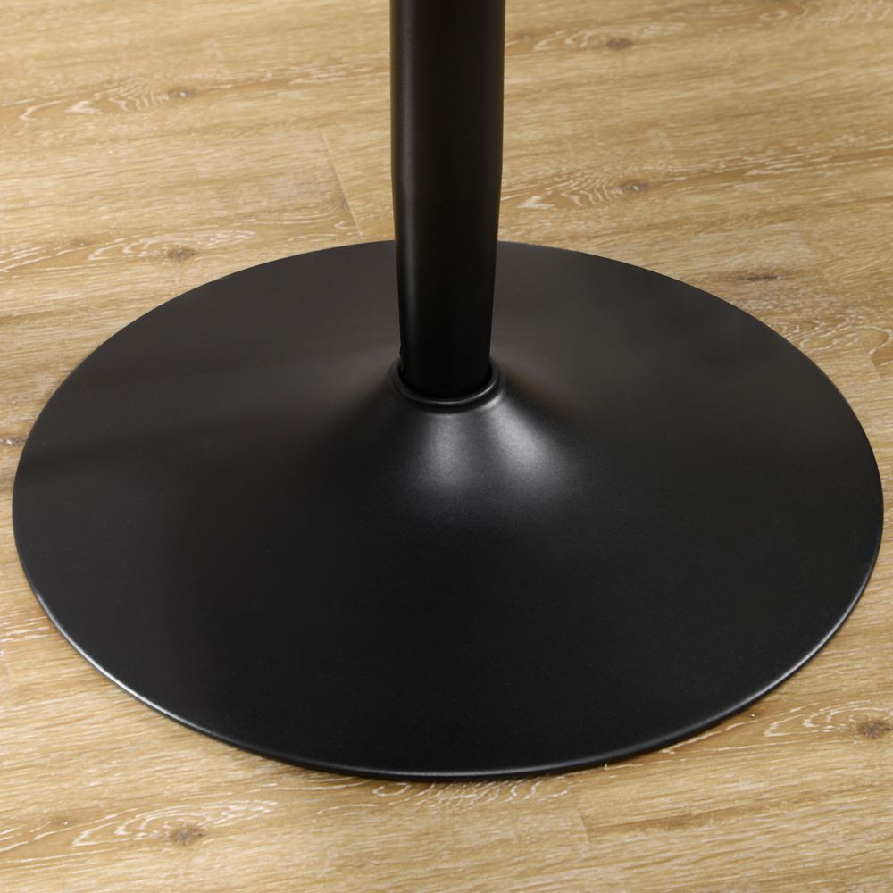 HOMCOM Round Dining Table: Steel Base, Non-slip Pad for Living Room - Perfect for Relaxing & Dining