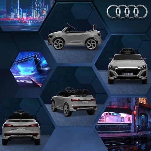 AIYAPLAY Audi Q8 e-tron Sportback Kids Electric Car w/ Remote - Grey