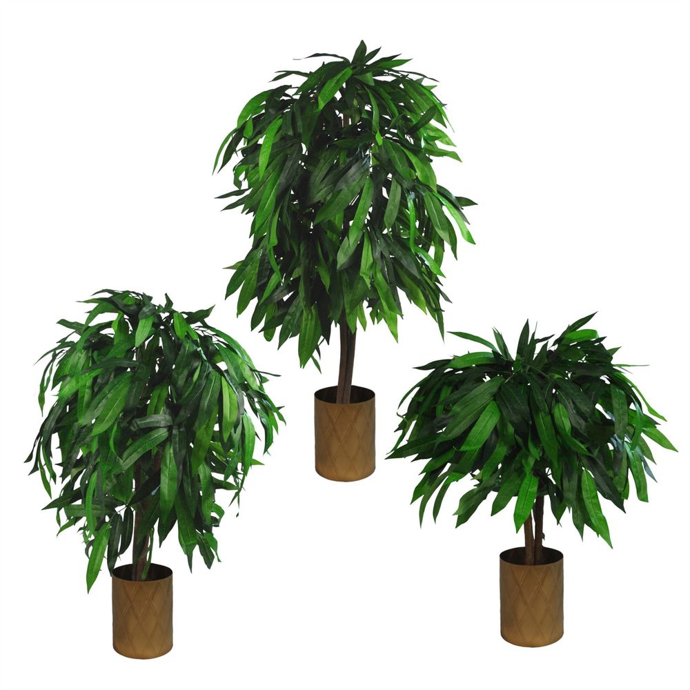 Large 120cm Tall Artificial Mango Tree - High-Quality, Realistic Foliage - Perfect for Homes & Offices
