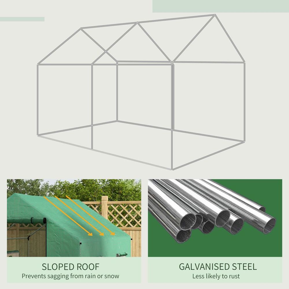 Outsunny Tunnel Greenhouse - UV-resistant PE Cover, Wide Door, 2x3m, Green