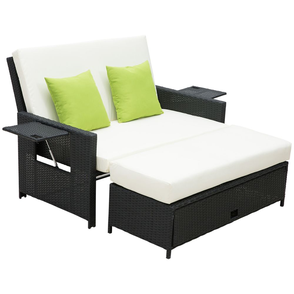 Premium 2 Seater Rattan Sofa Daybed | Fire Retardant Cushions | Free Shipping