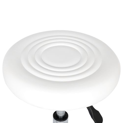 Round Stool with Lines Rotation Bar Stool White
