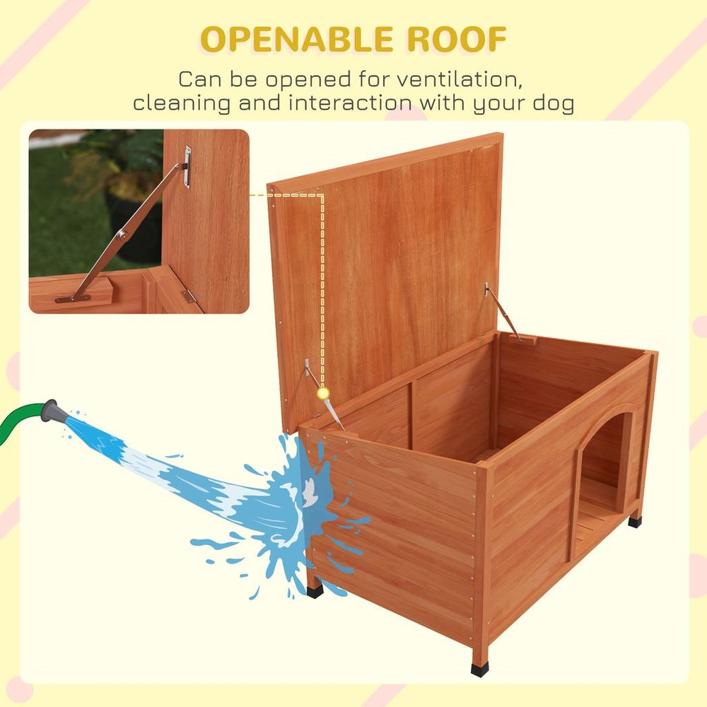 PawHut Wooden Dog Kennel with Removable Floor, Openable Roof