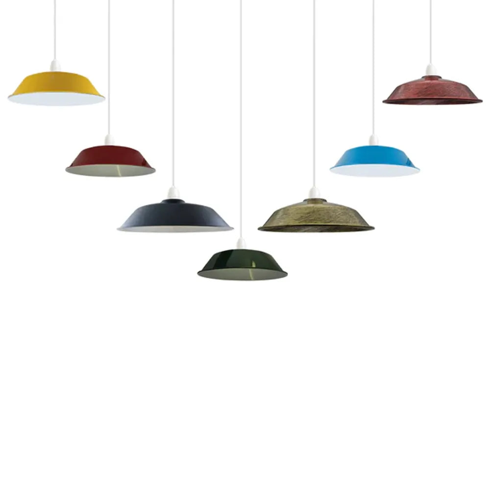 Burgundy Retro Vintage Lampshade E27 Industrial Pendant Metal 36cm Light