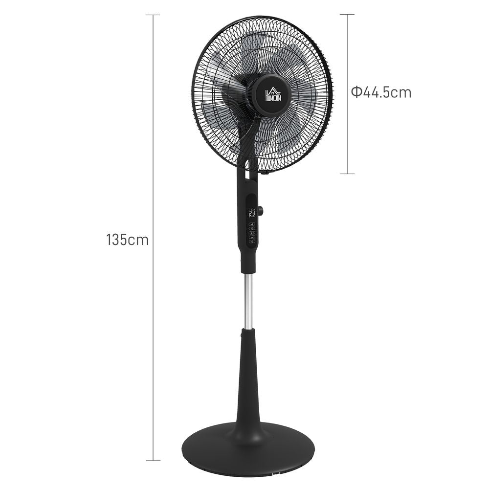 HOMCOM 12V DC Standing Fan | 75° Oscillation | Mosquito Repellent Function