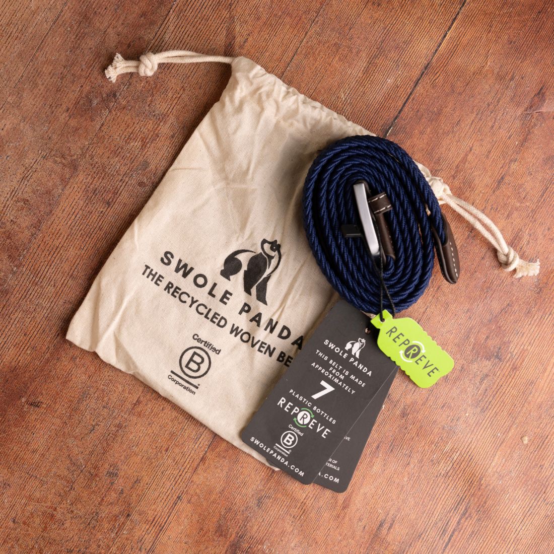 Woven Belt - Brown / Khaki Stripe