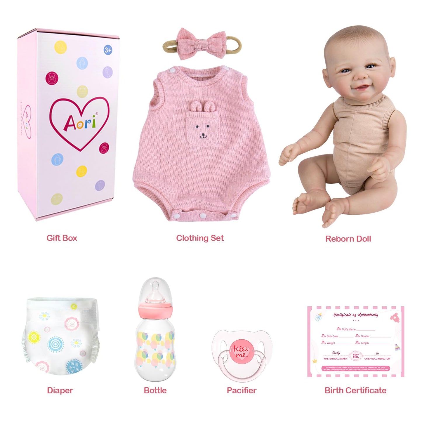 UOFTKIZ Realistic 20-Inch Reborn Baby Doll — Lifelike Newborn Girl with Poseable Limbs