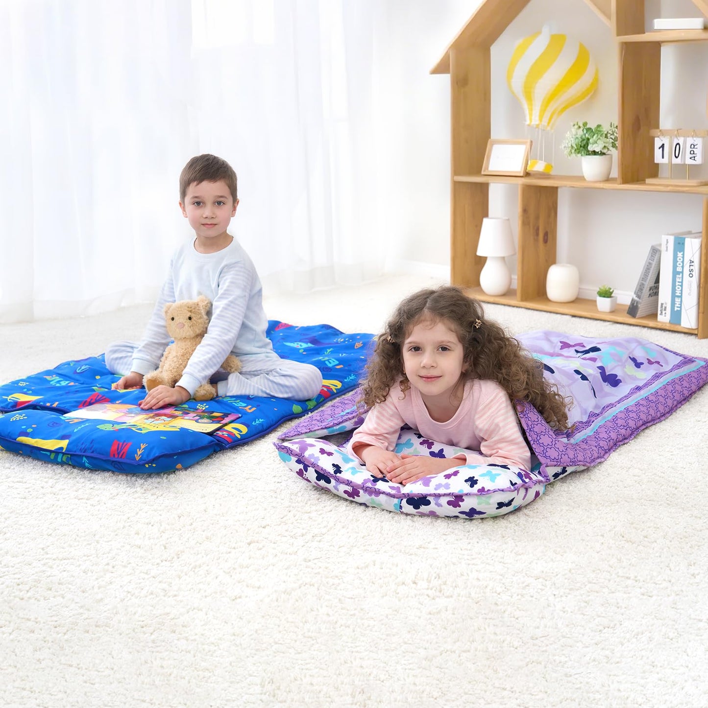 UOMNY Dinosaur Toddler Nap Mat with Pillow – 53 x 22 in for Preschool & Daycare