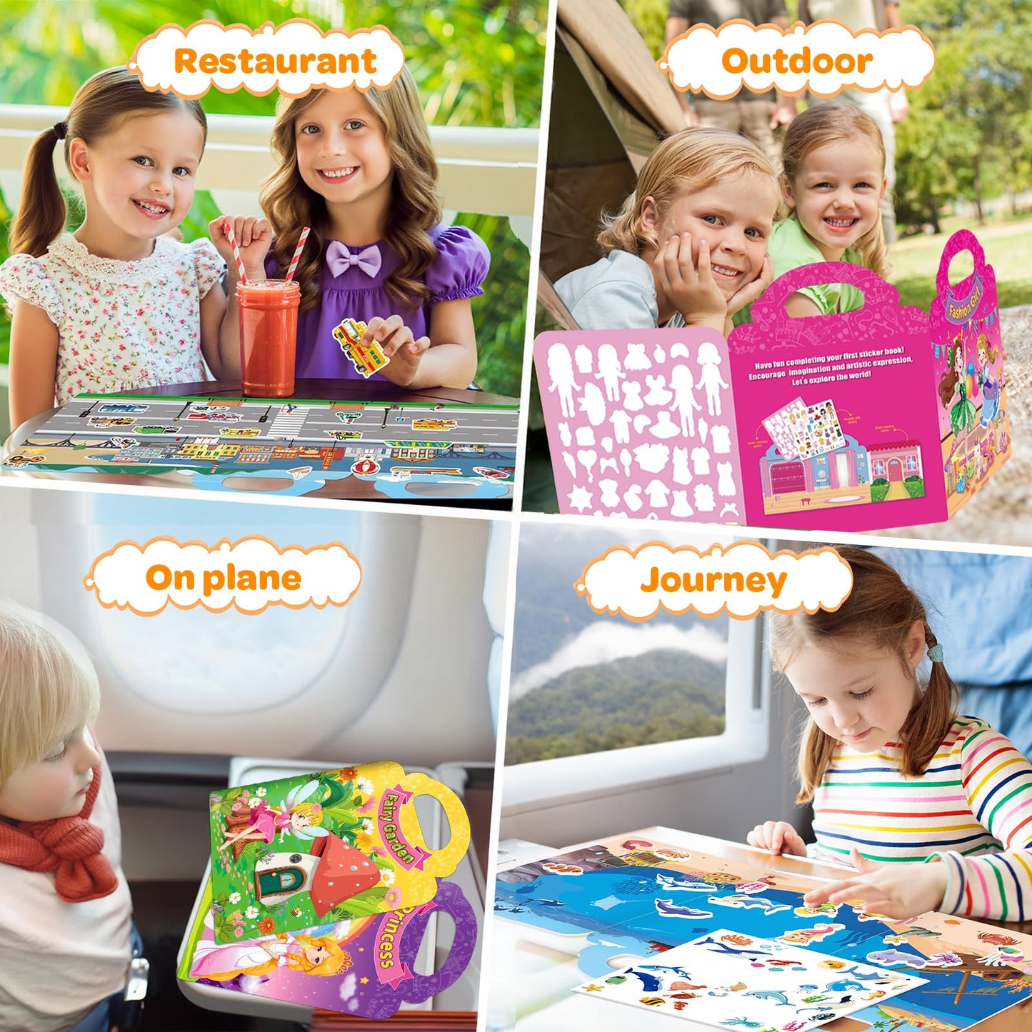 Uranusno1 | 2 Sets Reusable Sticker Books for Toddlers 1-3 – Mermaid & Fairy Tale