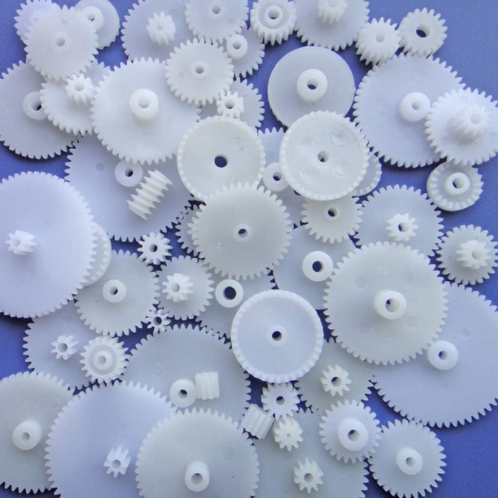 URIMPAVIDO 58PCS Gears Set Module 0.5 for DC Motors | DIY Model Toys RC Car Robot