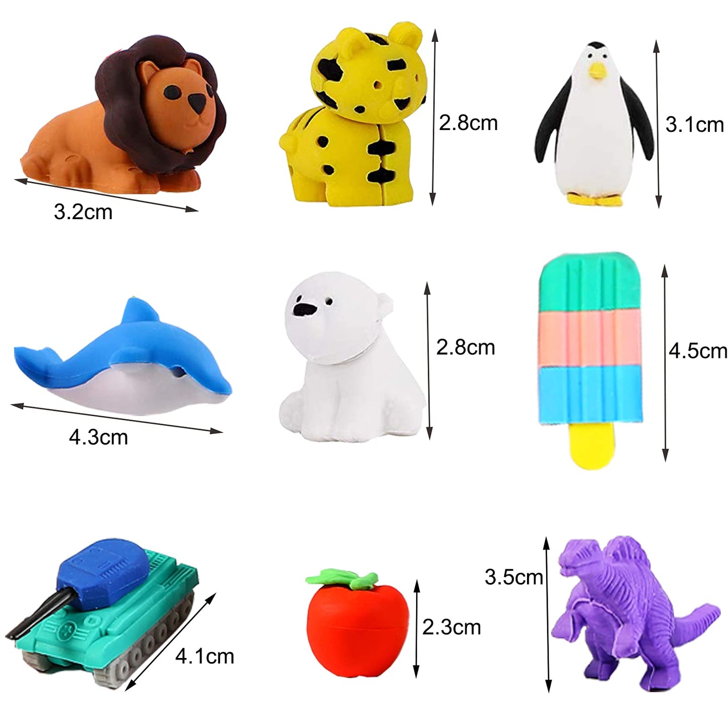 URSKYTOUS 110Pcs Animal Erasers – 3D Puzzle Pencil Erasers for Classrooms