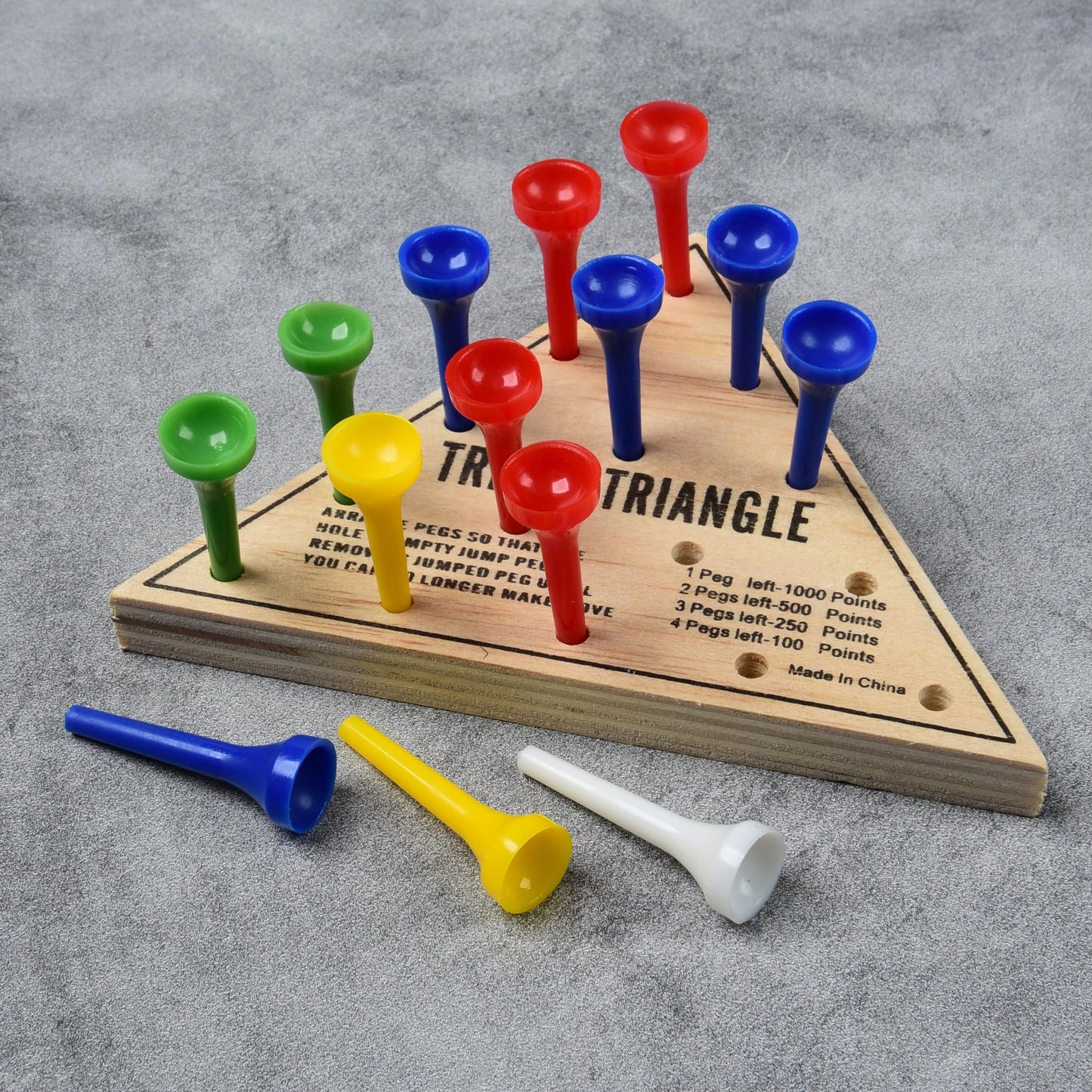 U.S. Toy Tricky Triangle Game - Travel Peg Solitaire for On-the-Go Fun