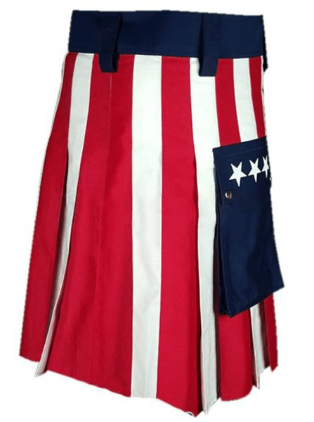 Men American Utility Flag Kilt USA Flag Hybrid Utility Kilt