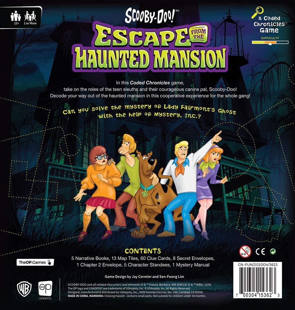 USAOPOLY Scooby-Doo: Escape from The Haunted Mansion – Coded Chronicles Escape Room Game