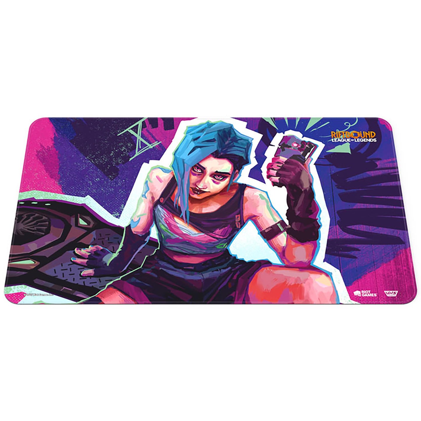 UVS Games Riftbound Origins Jinx Playmat – 24x14 Neoprene with Stitched Trim