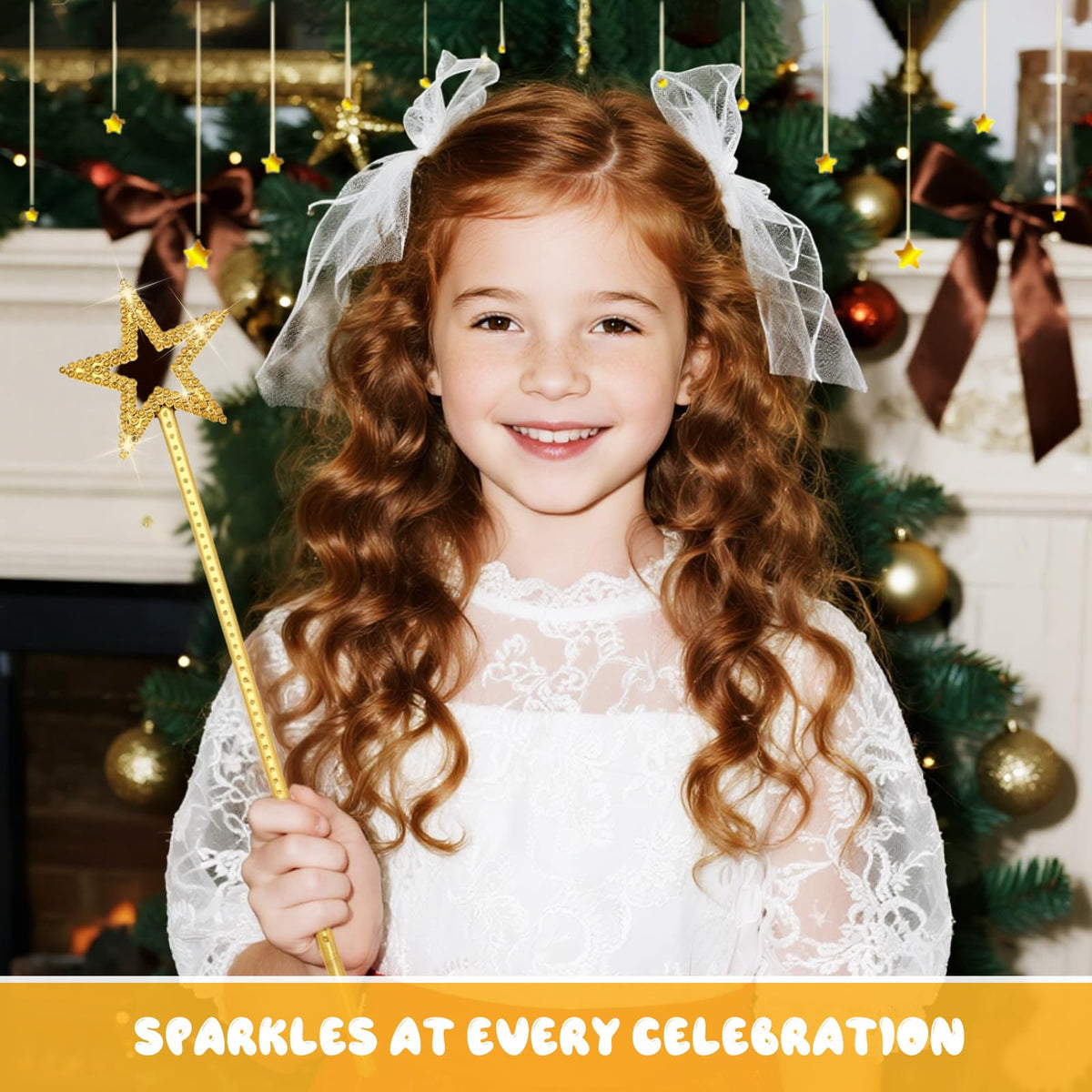 UYUOO 6-Pack Magic Wand for Kids – 13-Inch Fairy Star Wands for Dress-Up, Parties & Cosplay