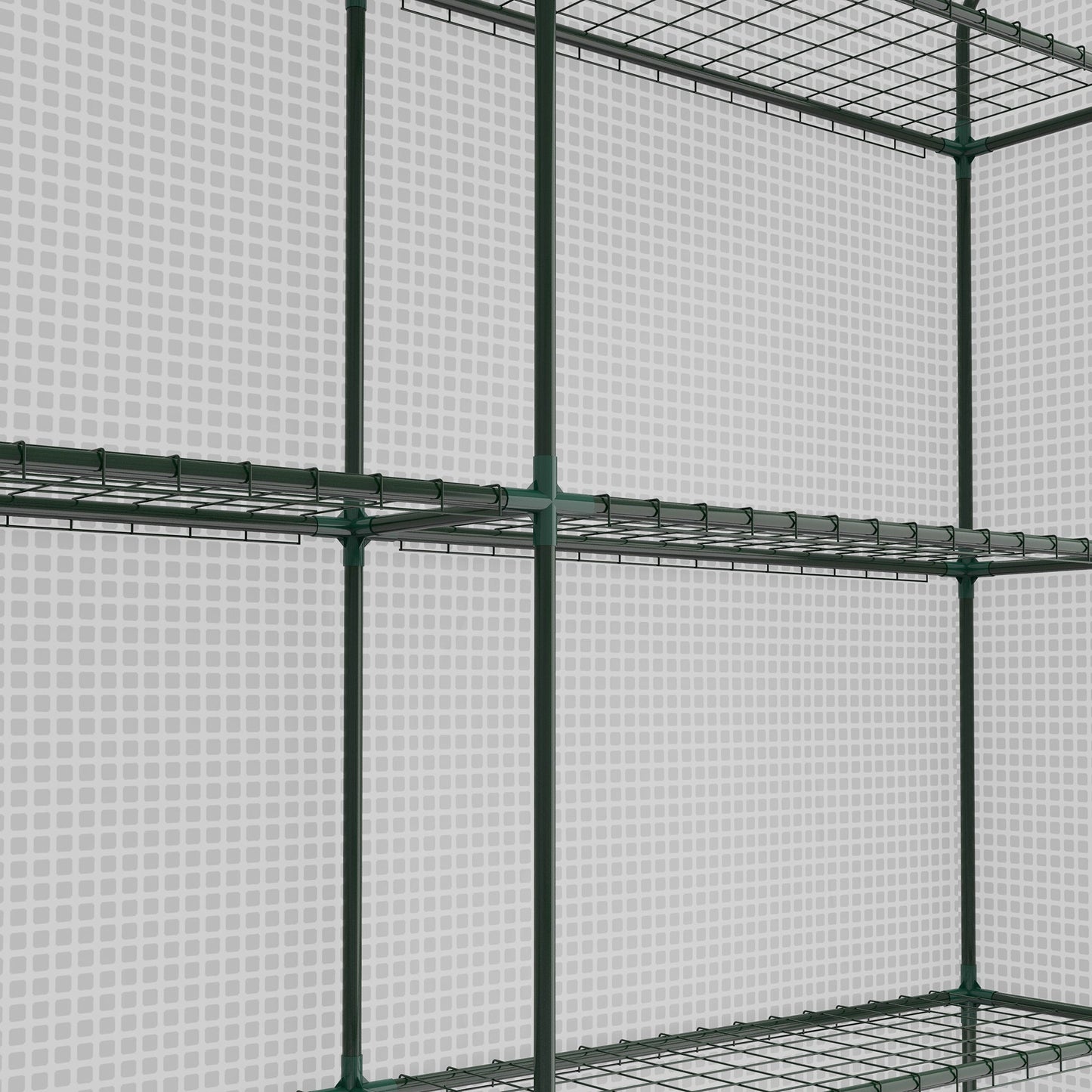 Outsunny Walk-in Garden Greenhouse Shelves Polytunnel Steeple Grow House