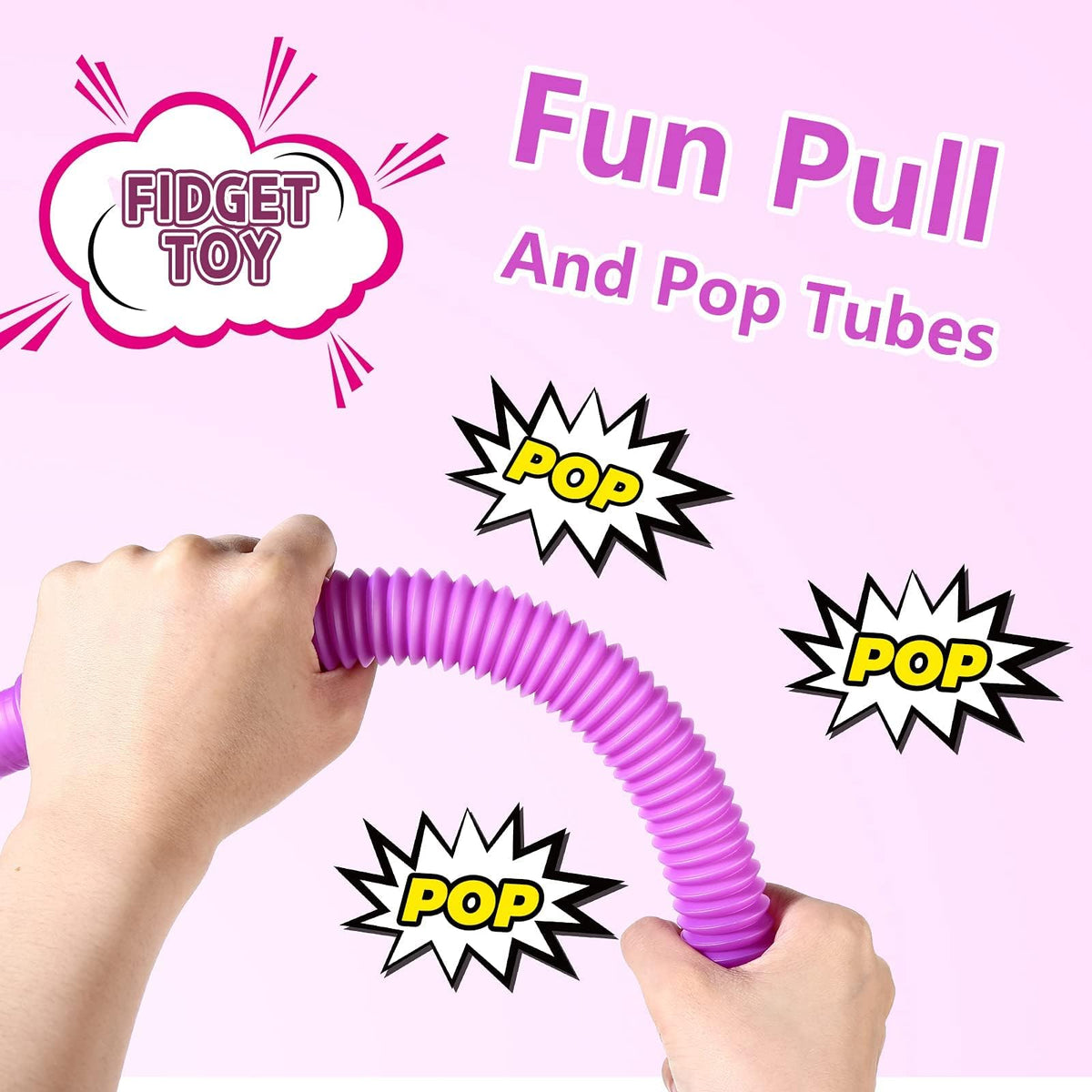 Vanblue Large 8-Piece Pop Tubes – Sensory Fidget Toys for Kids & Adults