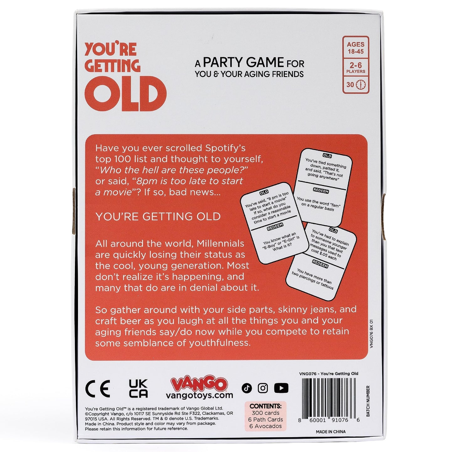 Vango You’re Getting Old – A Party Card Game for Aging Millennials | 2-6 Players