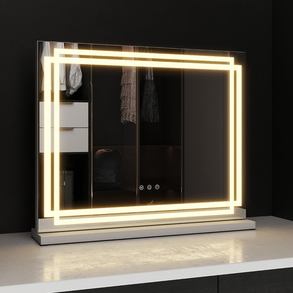 Vanity Mirror Lighted Makeup Mirror with 3 Color Dimmable Lighting Modes-M