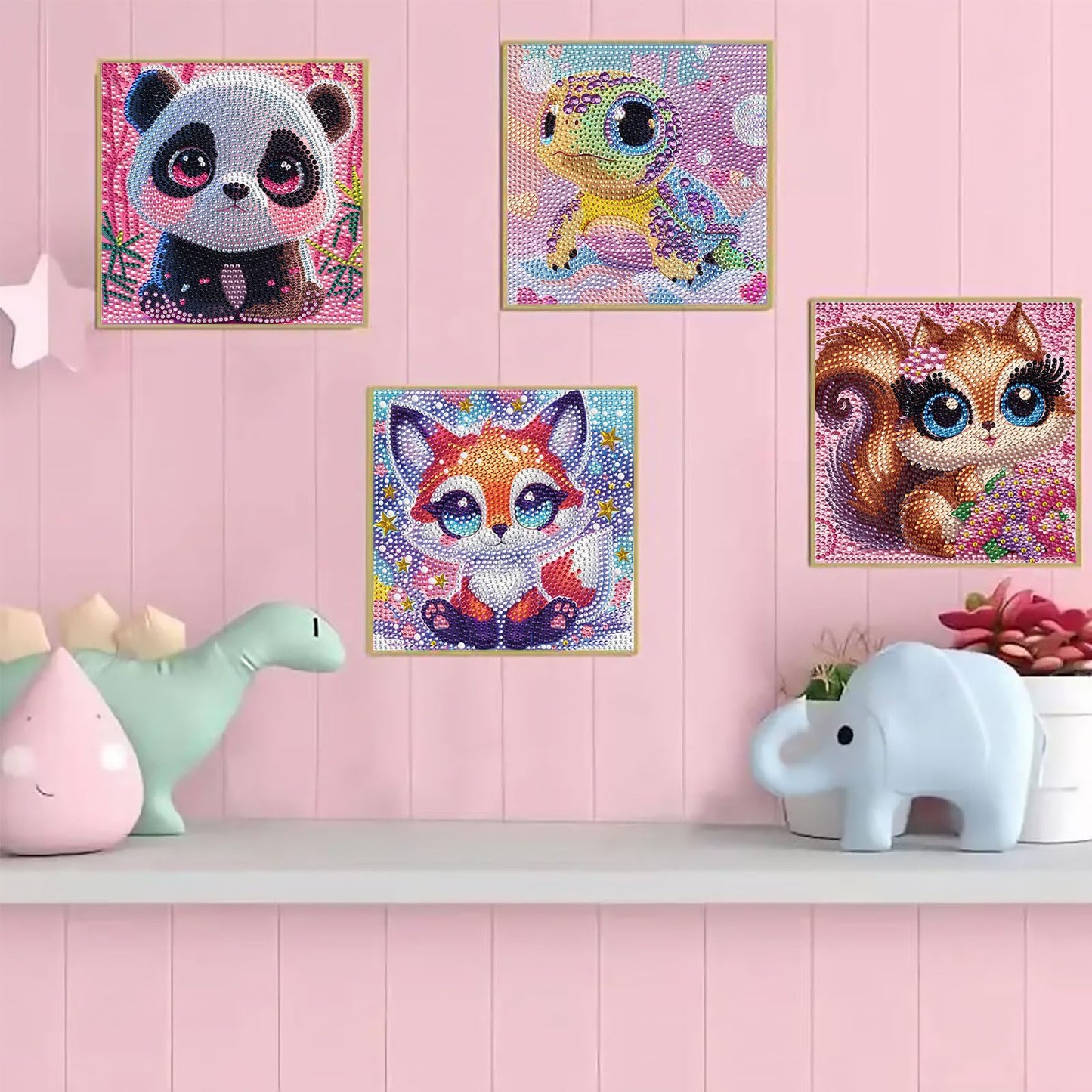 VANKUTL 4-Pack Diamond Art Kits for Kids – Animal Cartoon 5D Diamond Painting (5.9x5.9 in)