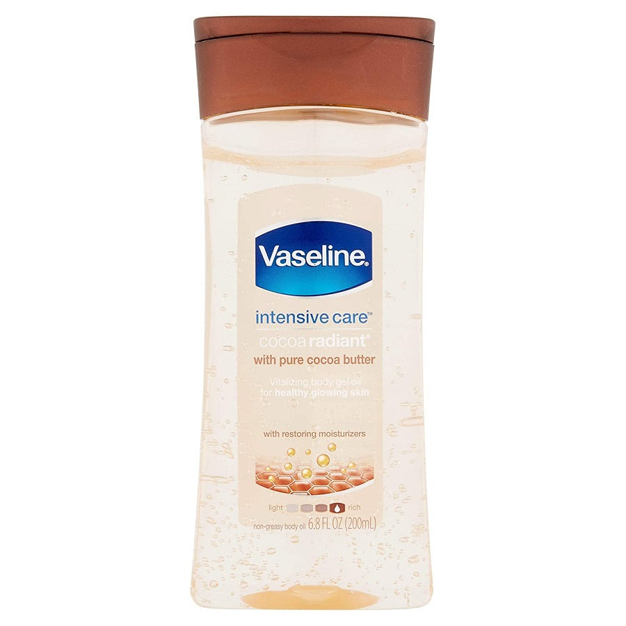 Vaseline Intensive Care Cocoa Radiant Body Gel Oil Deeply Moisturising for Dry Skin 200ml / 6.76 oz