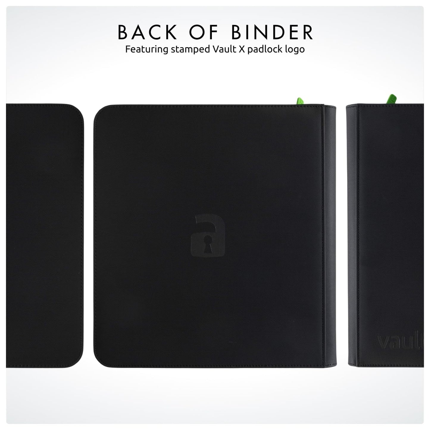 Vault X 12 Pocket Card Zip Binder – 480 Cards, Exo-Tec Cover, 20 Pages (Black)