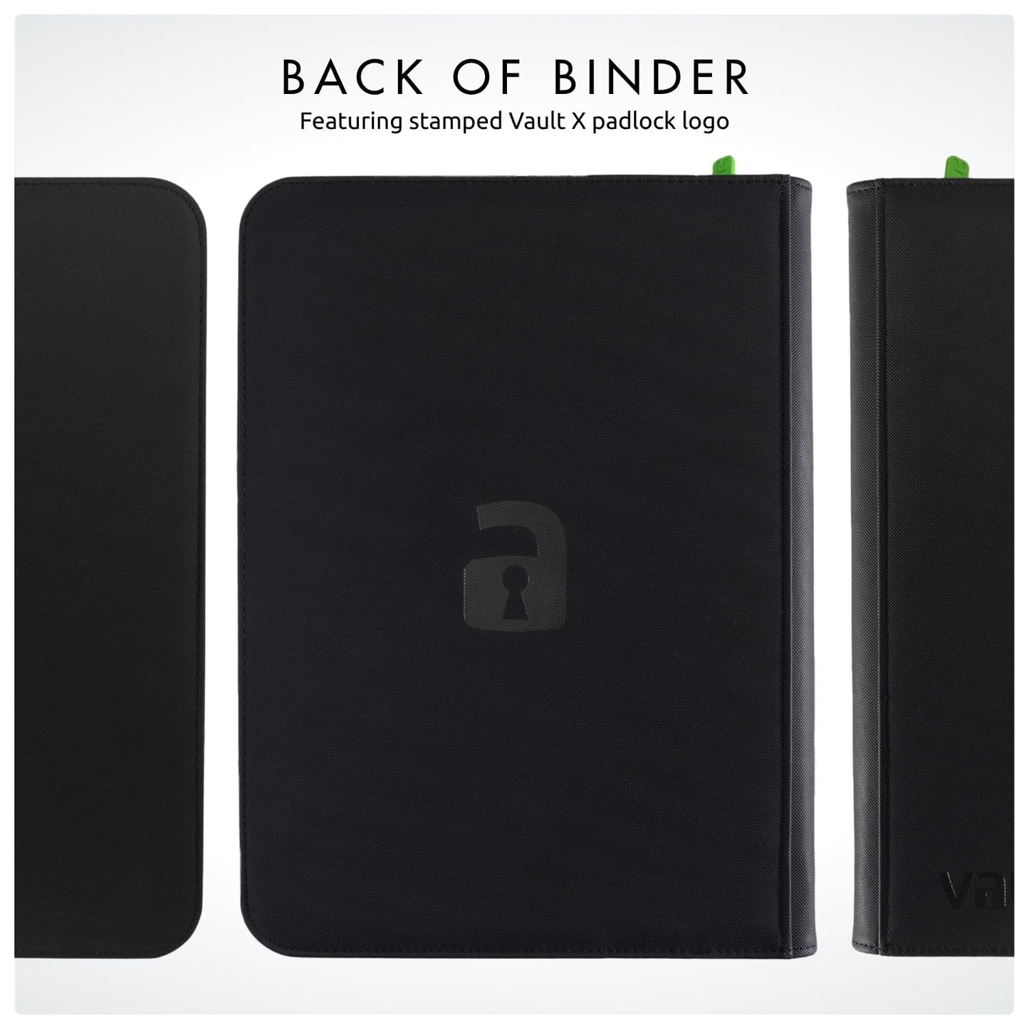 Vault X 9-Pocket Trading Card Zip Binder — 360 Cards, Exo-Tec Cover, Black