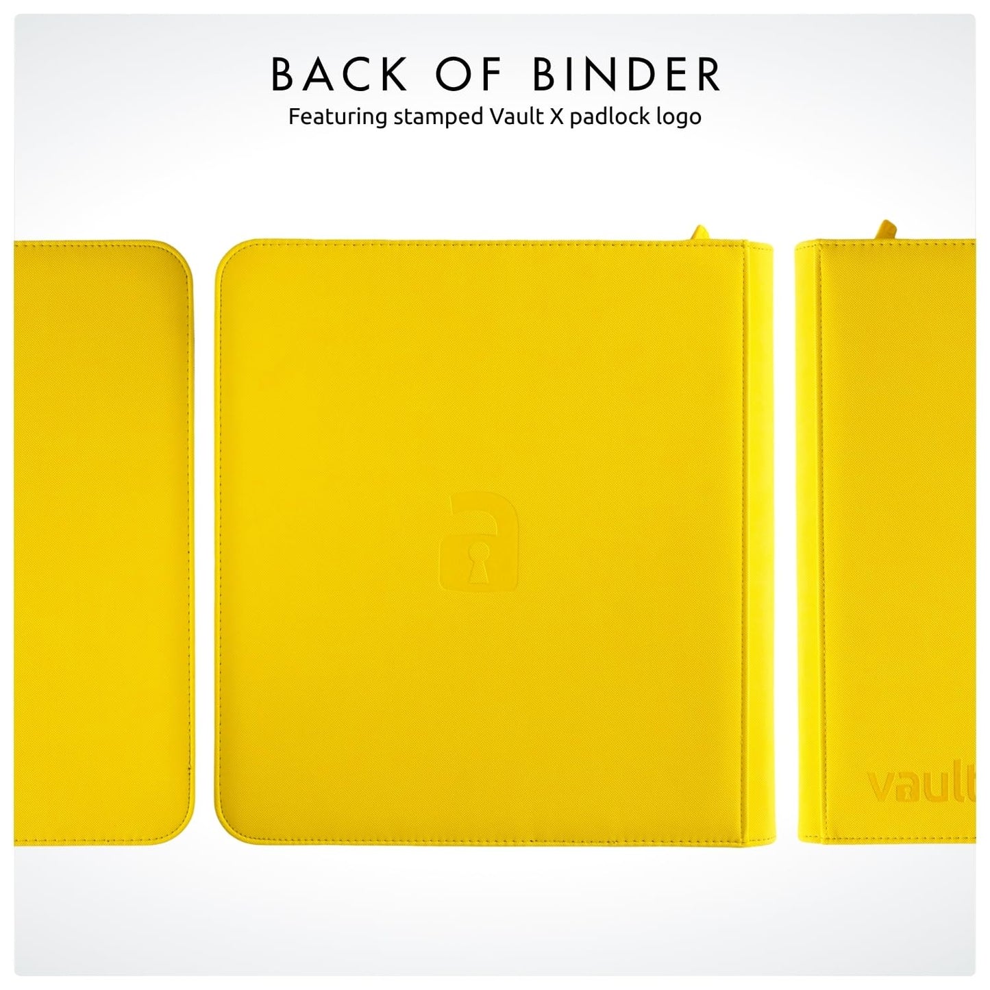 Vault X 12-Pocket Zip Binder – 480 Card Capacity, Exo-Tec Cover, 20 Pages, Yellow