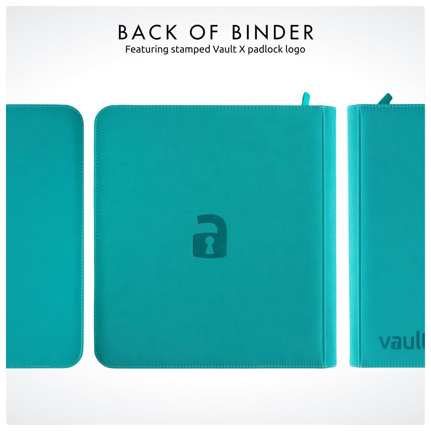 Vault X 12 XL Pocket Zip Binder – 624 Cards, Exo-Tec Cover, 26 Pages, Teal