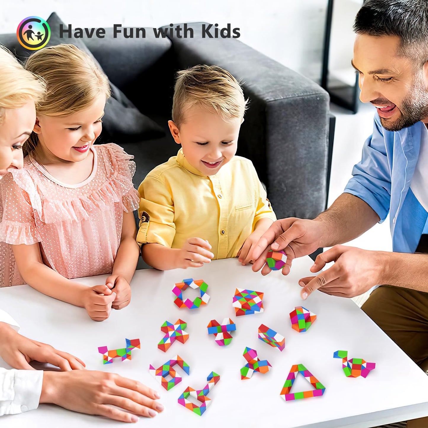 Vdealen 12-Pack Mini Fidget Snake Cube Twist Puzzle – Party Favors & Classroom Rewards