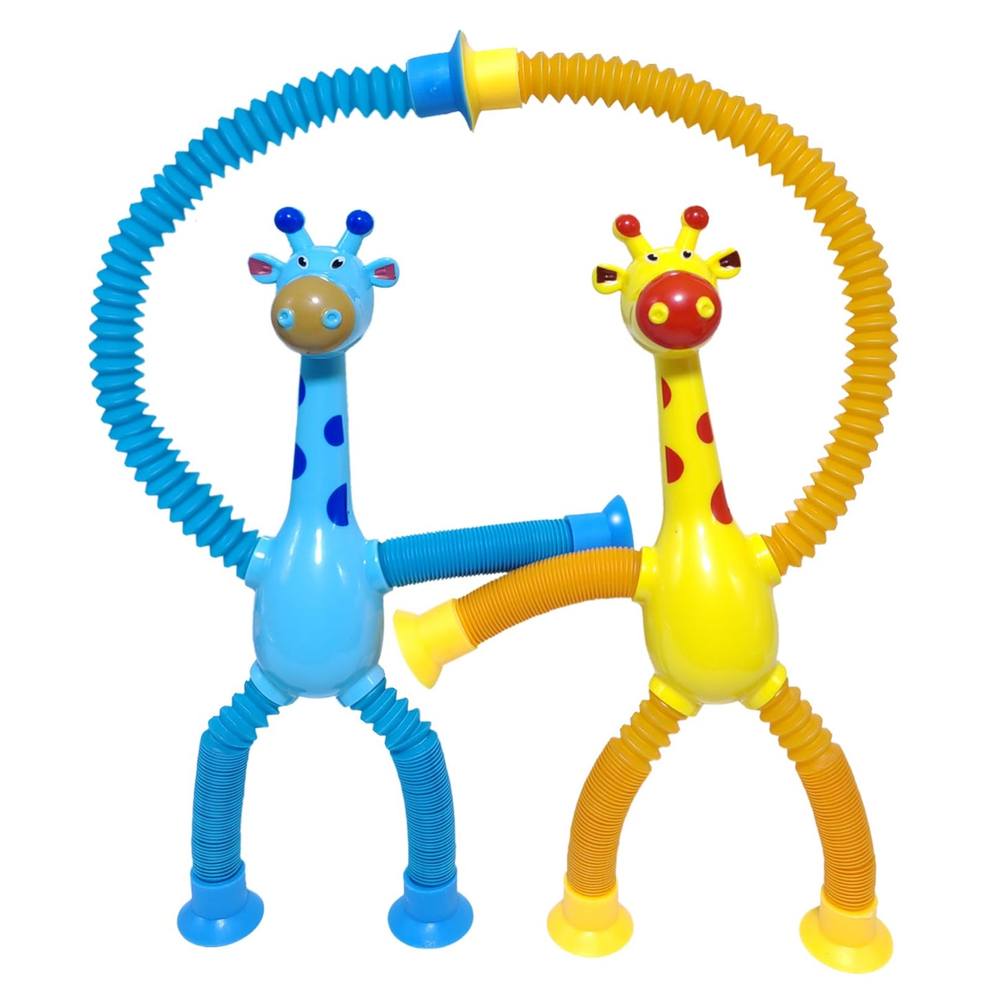 Veakeqe 16Pcs Telescopic Giraffe Toys – Suction Cup Pop Tubes Sensory Fidget for Kids (Travel & Party Favors)