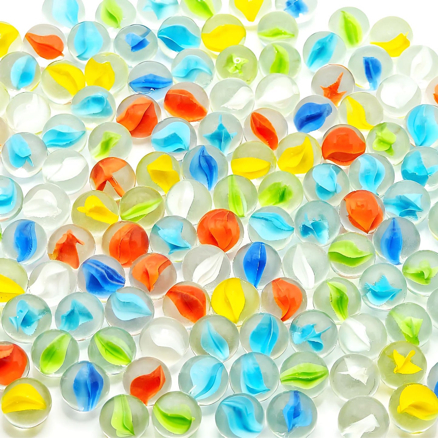 VEALIZUU 180 PCS Glass Marbles Bulk – 6 Colors for Vase Fillers, DIY Crafts & Retro Games