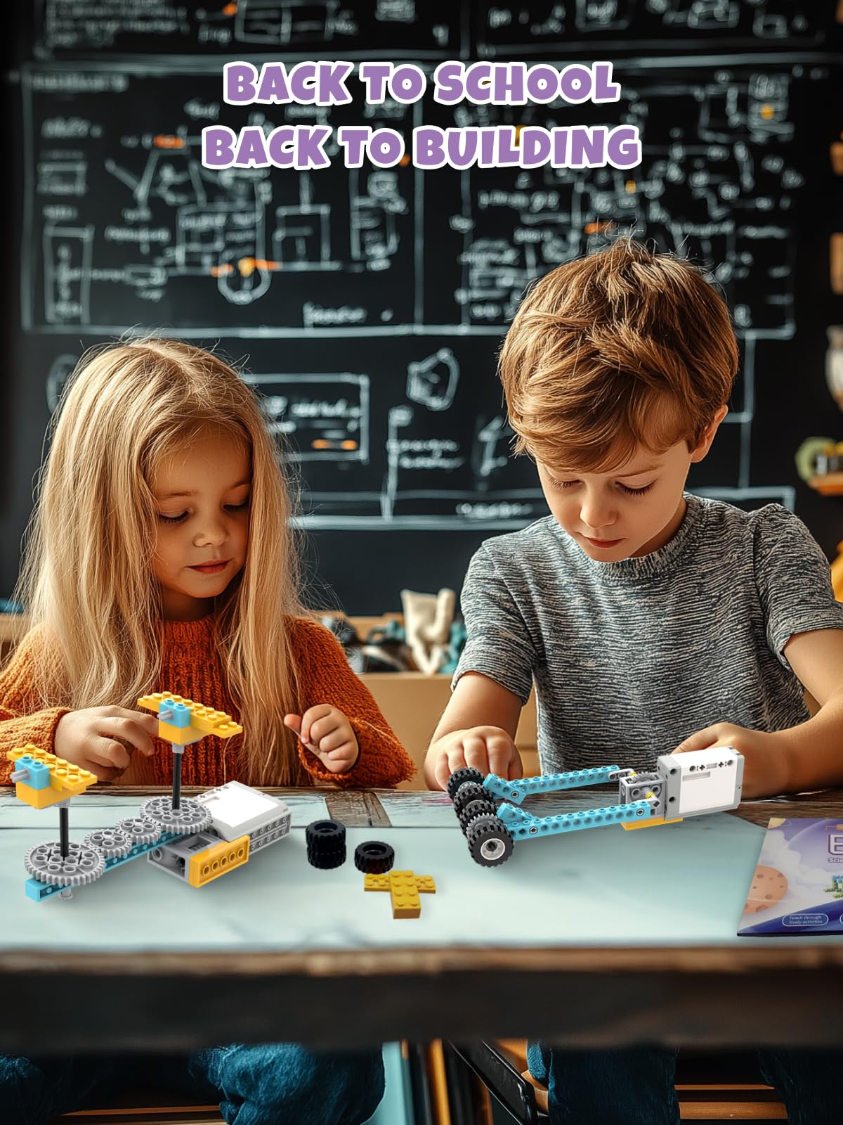 Veecafiodi 50-in-1 STEM Building Kit for Kids 6-12 – 107 Pieces, Motorized Models