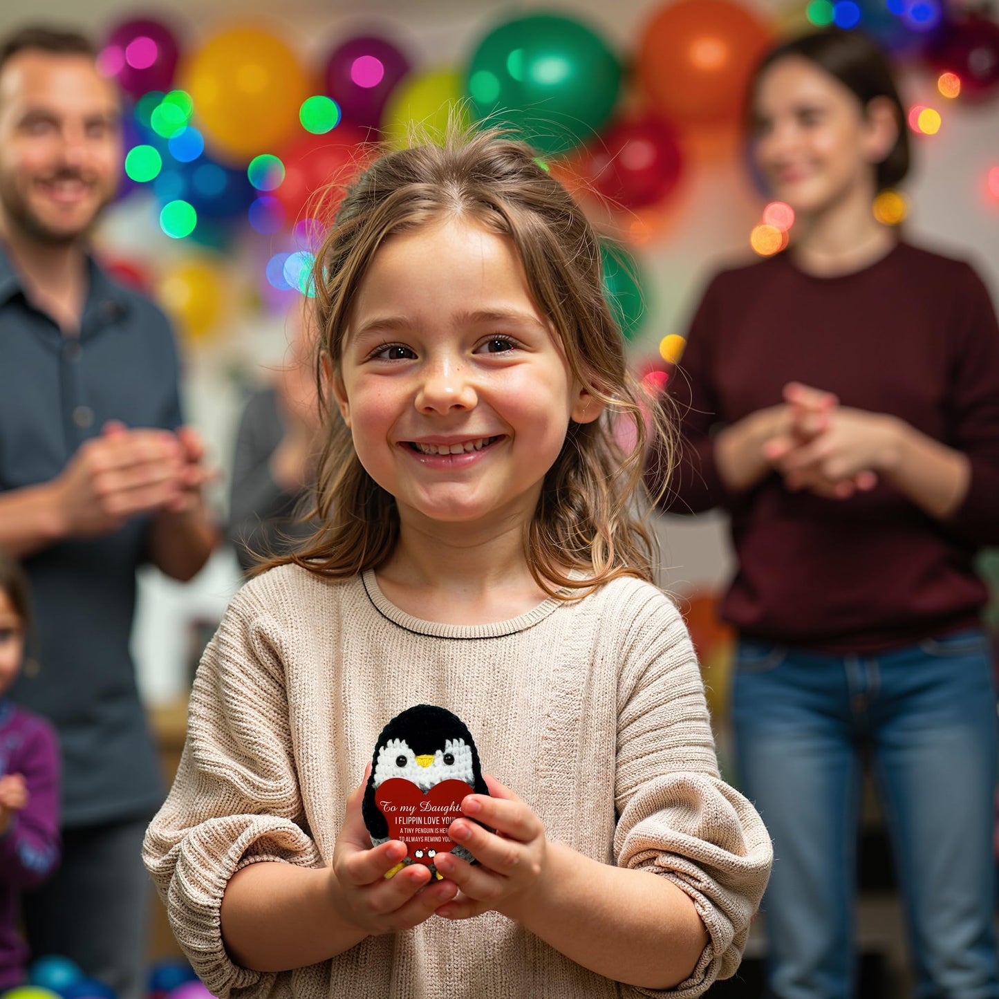 VELENTI Crochet Penguin Gift for Daughter — I Flippin Love You