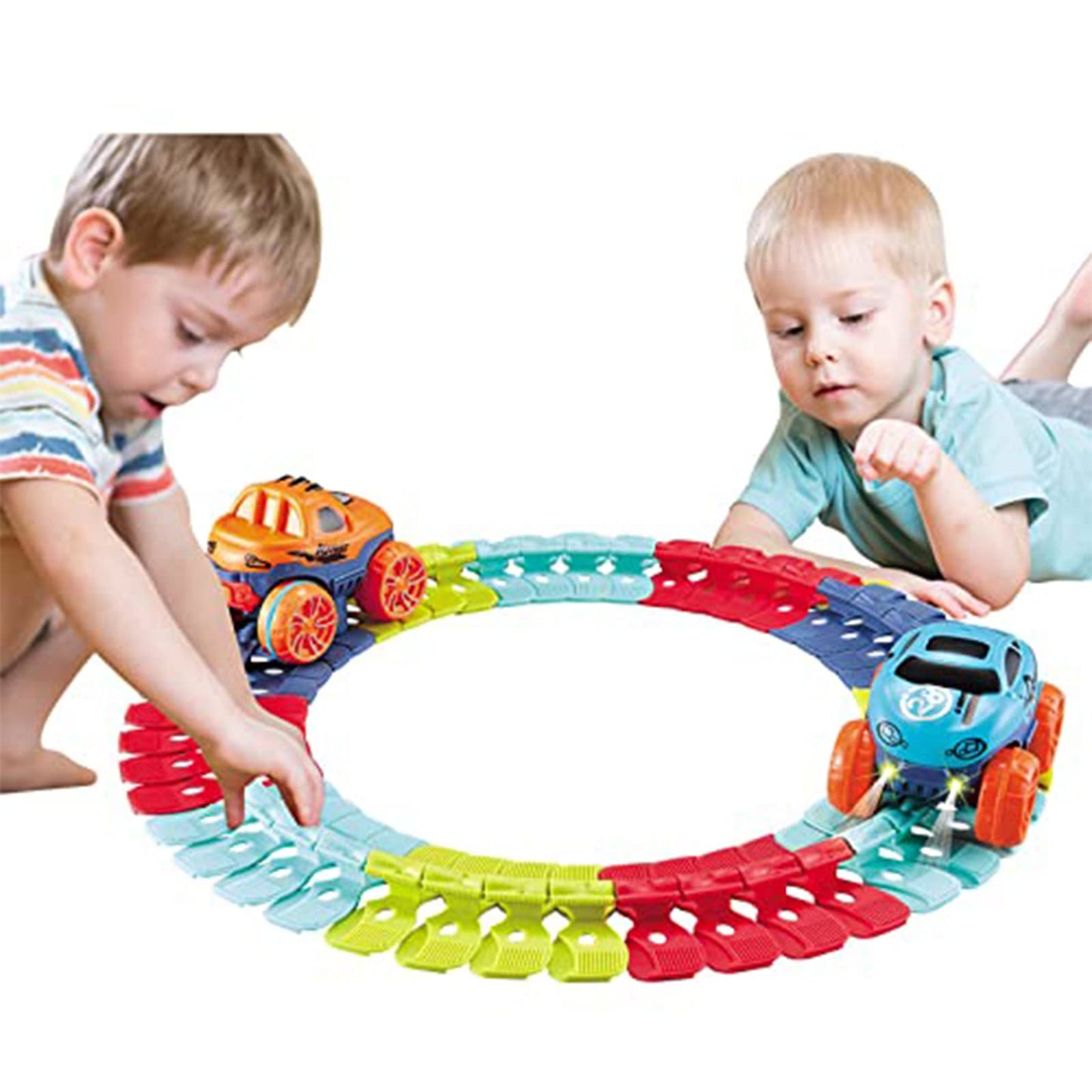 veook Toy Car Track Replacement with LED Lights — Compatible with Most Magic Race Tracks