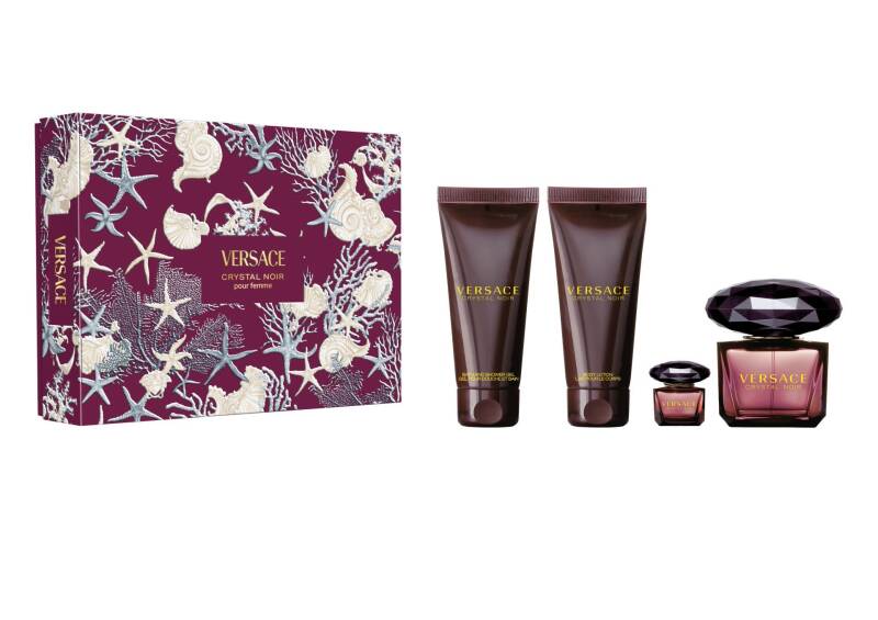 Versace Crystal Noir Gift Set 90ml EDP + 100ml Body Lotion + 100ml Shower Gel + 5ml EDP