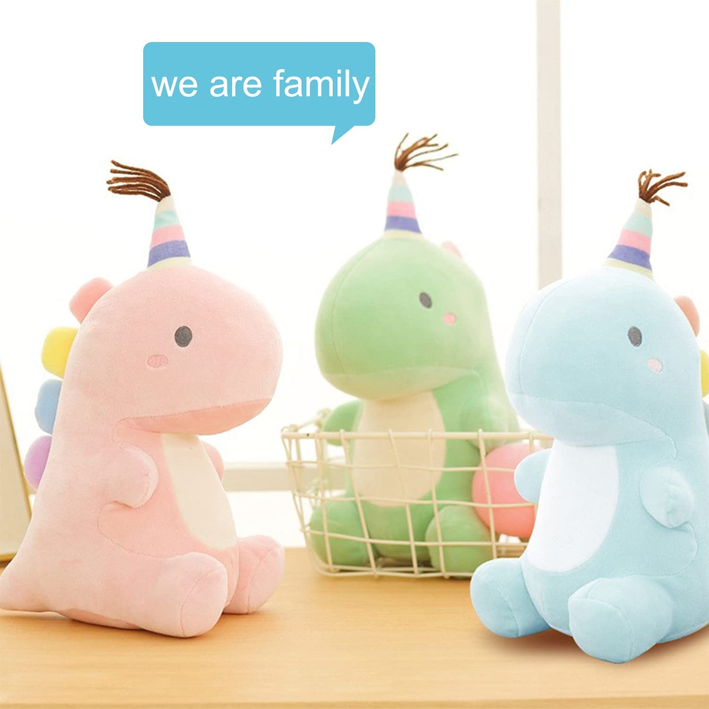 VHYHCY 9-Inch Green Dinosaur Plush Toy – Soft Stuffed Animal for Kids