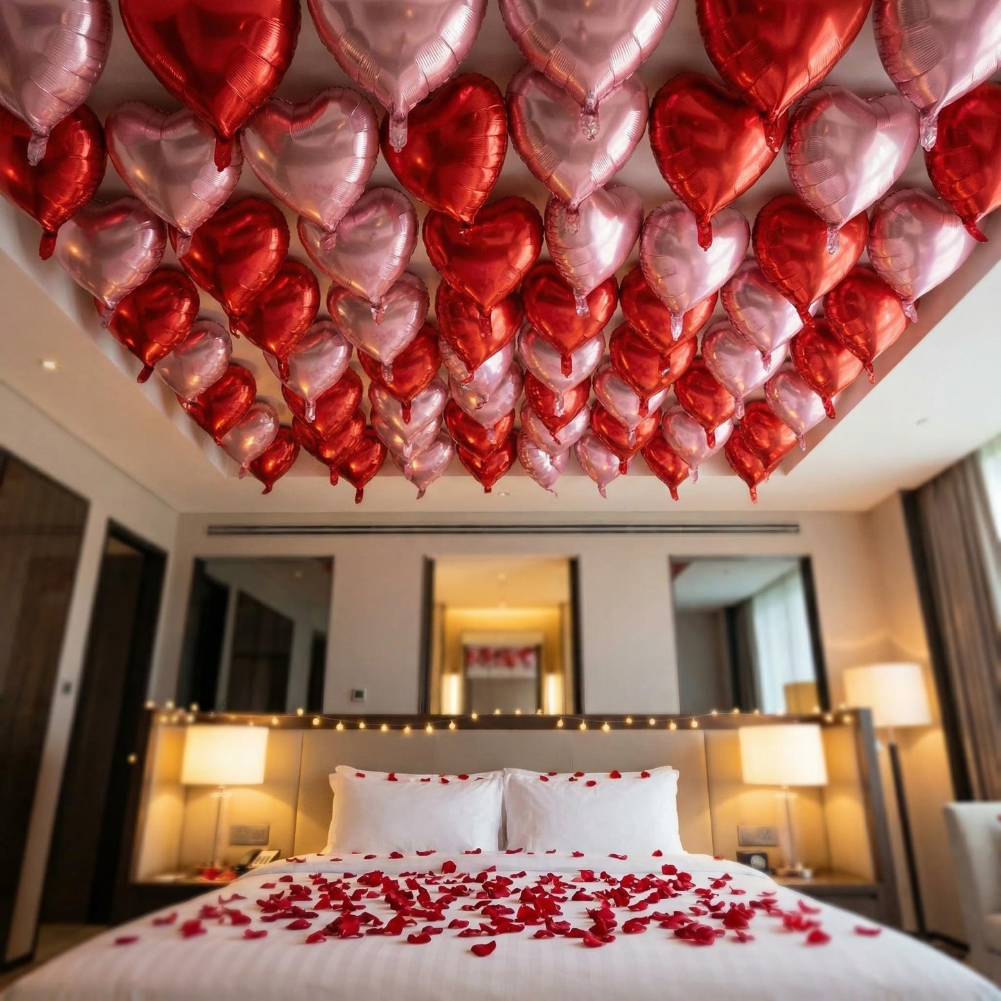 Viaecone 30-Piece 18-Inch Red & Pink Heart Balloons – Helium-Ready Party Decor