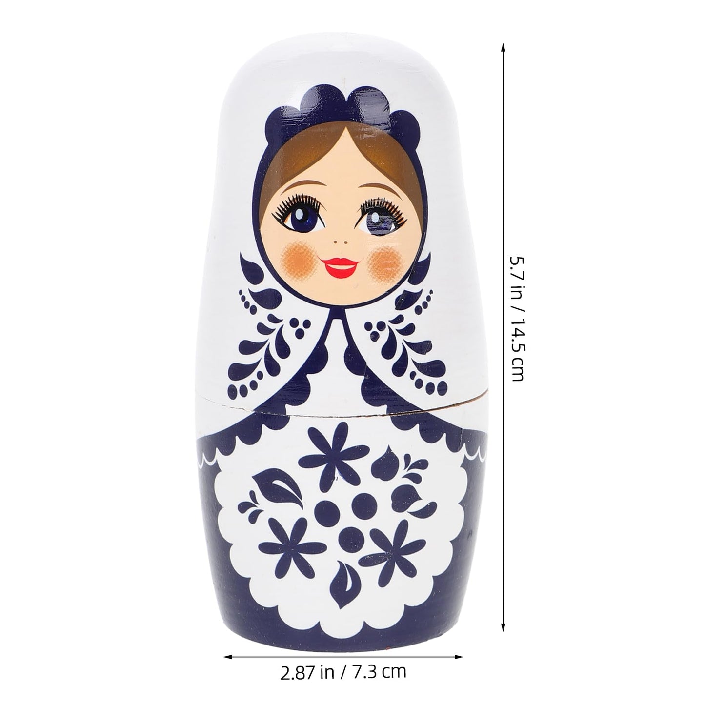 VICASKY 1 Set Matryoshka Handmade Wooden Nesting Dolls Craft Kit for Kids | 14.5 x 7.3 x 7.3 cm