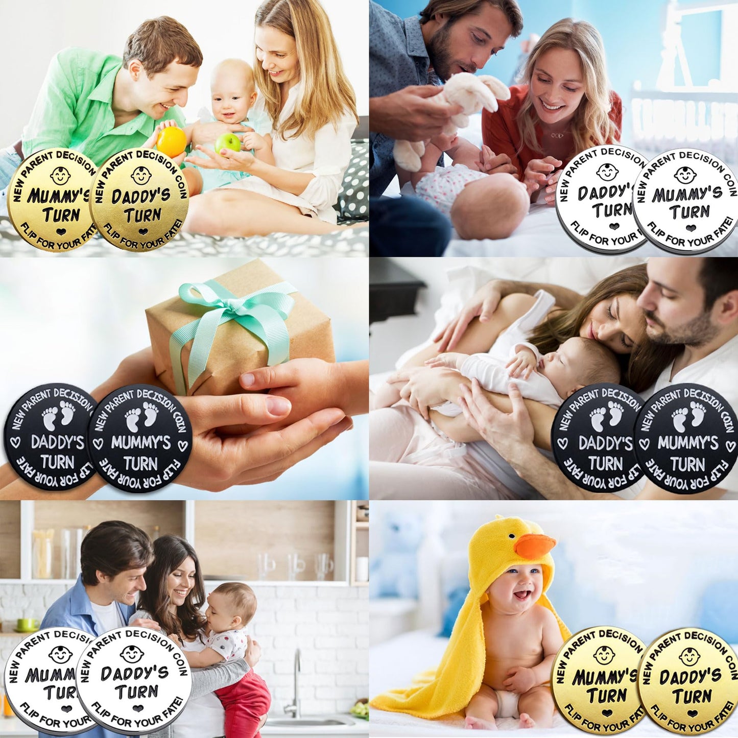 Vichona Double-Sided Decision Coin – Funny New Parents Gift for Mom & Dad