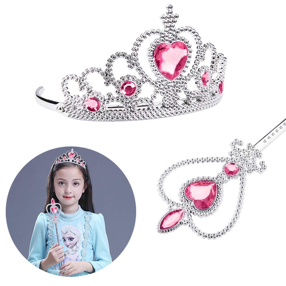 Vicloon Princess Dress Up Accessories — Crown & Wand Set for Girls 3+