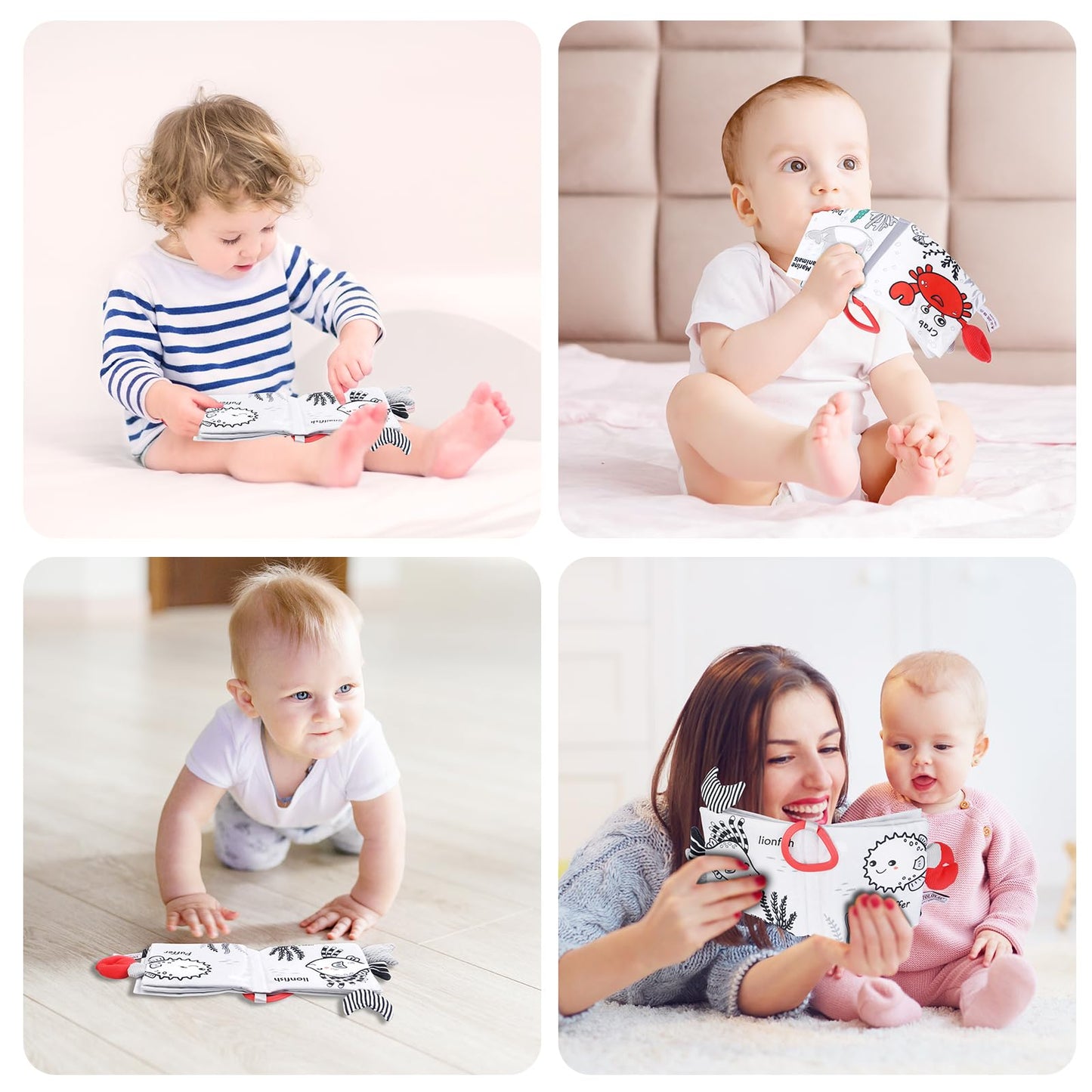 Vicloon Ocean Cloth Book: 3D Touch & High-Contrast Baby Toy