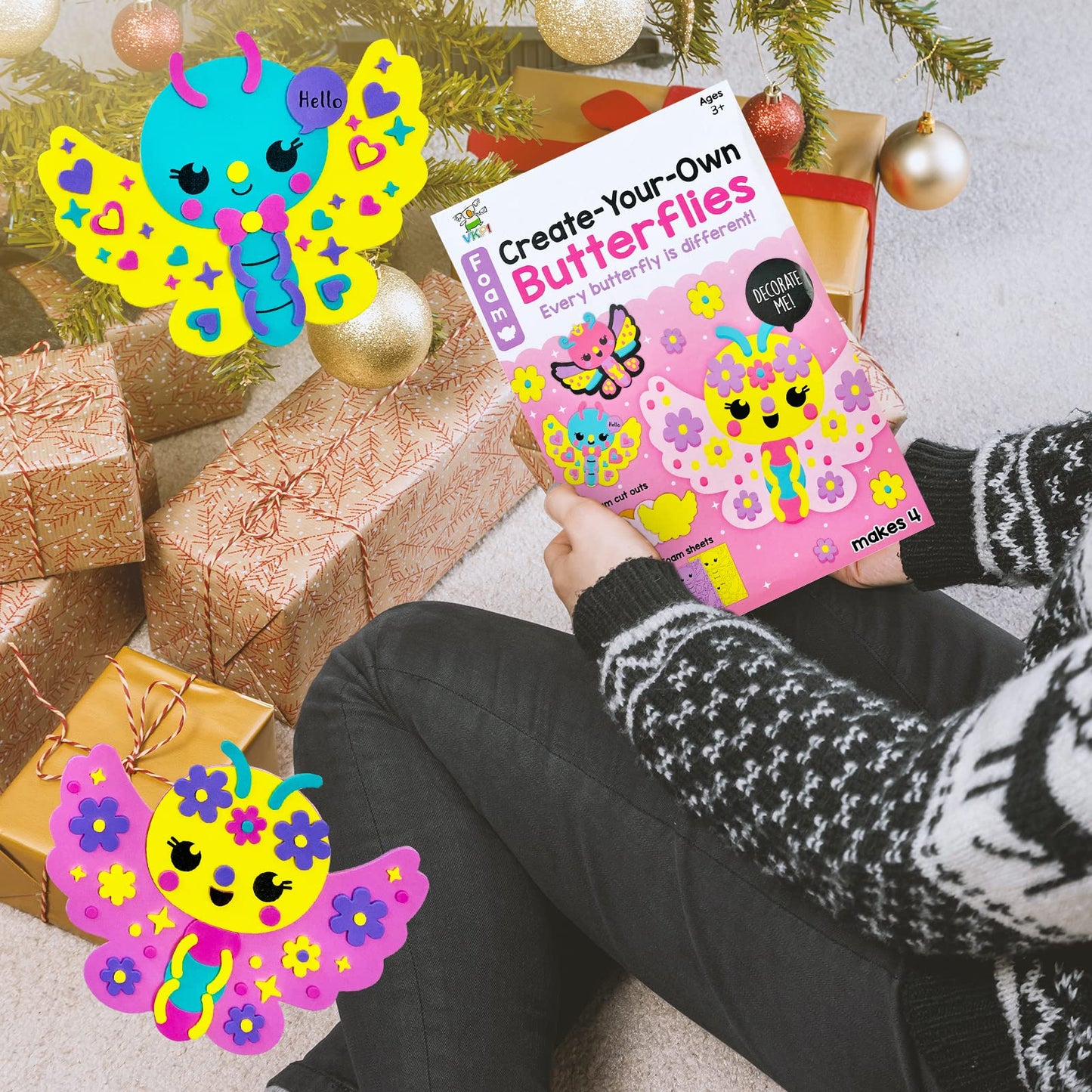 VKPI 4-Piece EVA Foam Art Kit – Create 3D Butterflies for Kids Aged 4+